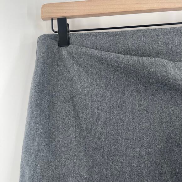 BANANA REPUBLIC Skirt Size 2 Flannel Faux Wrap Light Gray NWT A-Line Mini Preppy - Picture 8 of 16